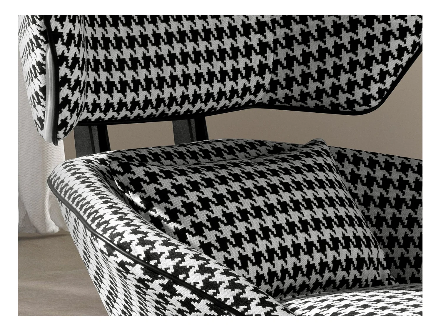 Czarno-biały fotel obrotowy z tkaniny 5142 ANGEL CERDA