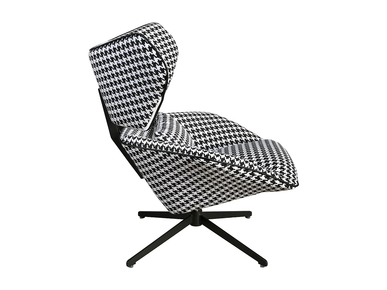 Fauteuil pivotant en tissu noir et blanc 5142 ANGEL CERDA