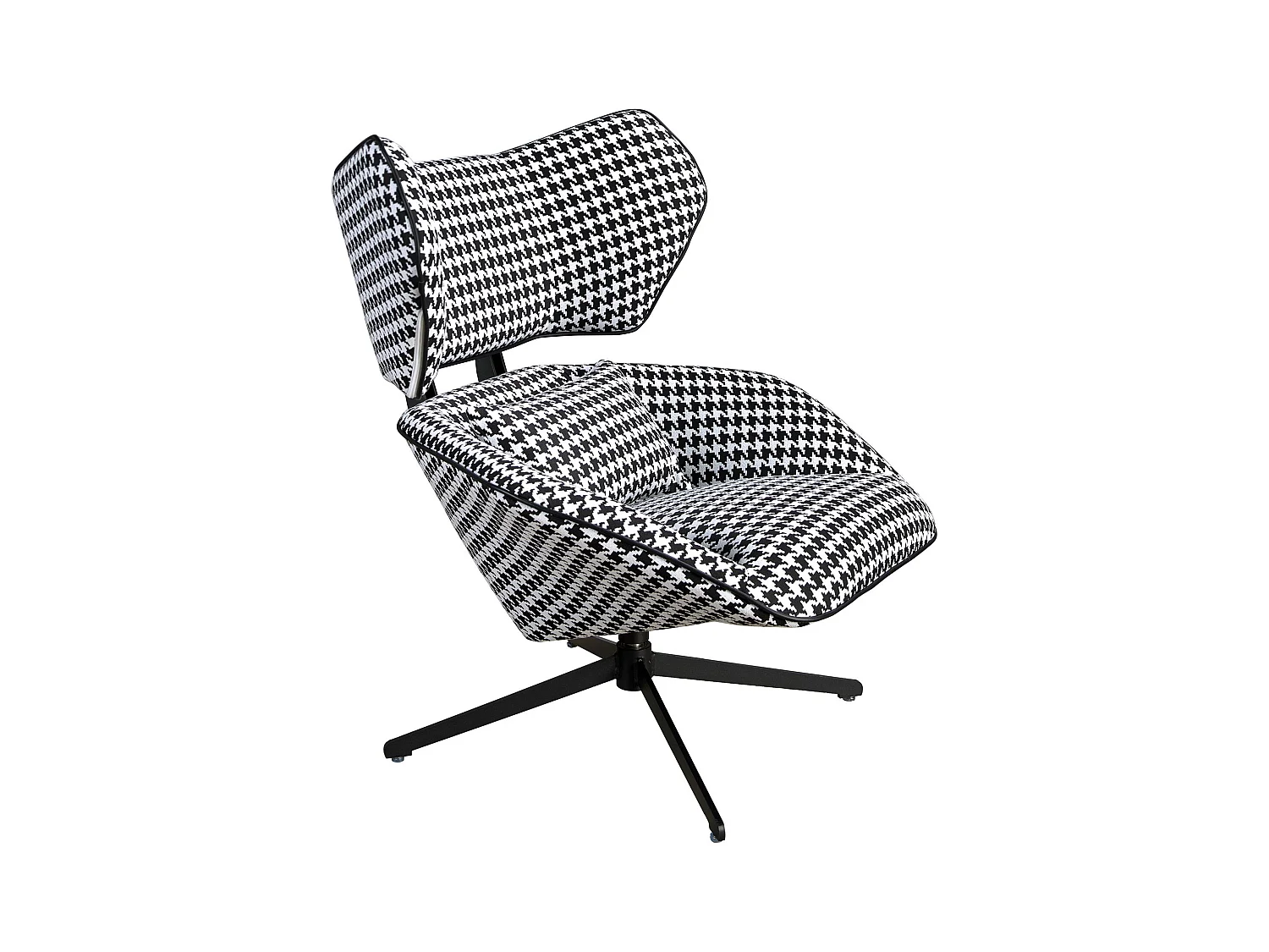 Fauteuil pivotant en tissu noir et blanc 5142 ANGEL CERDA
