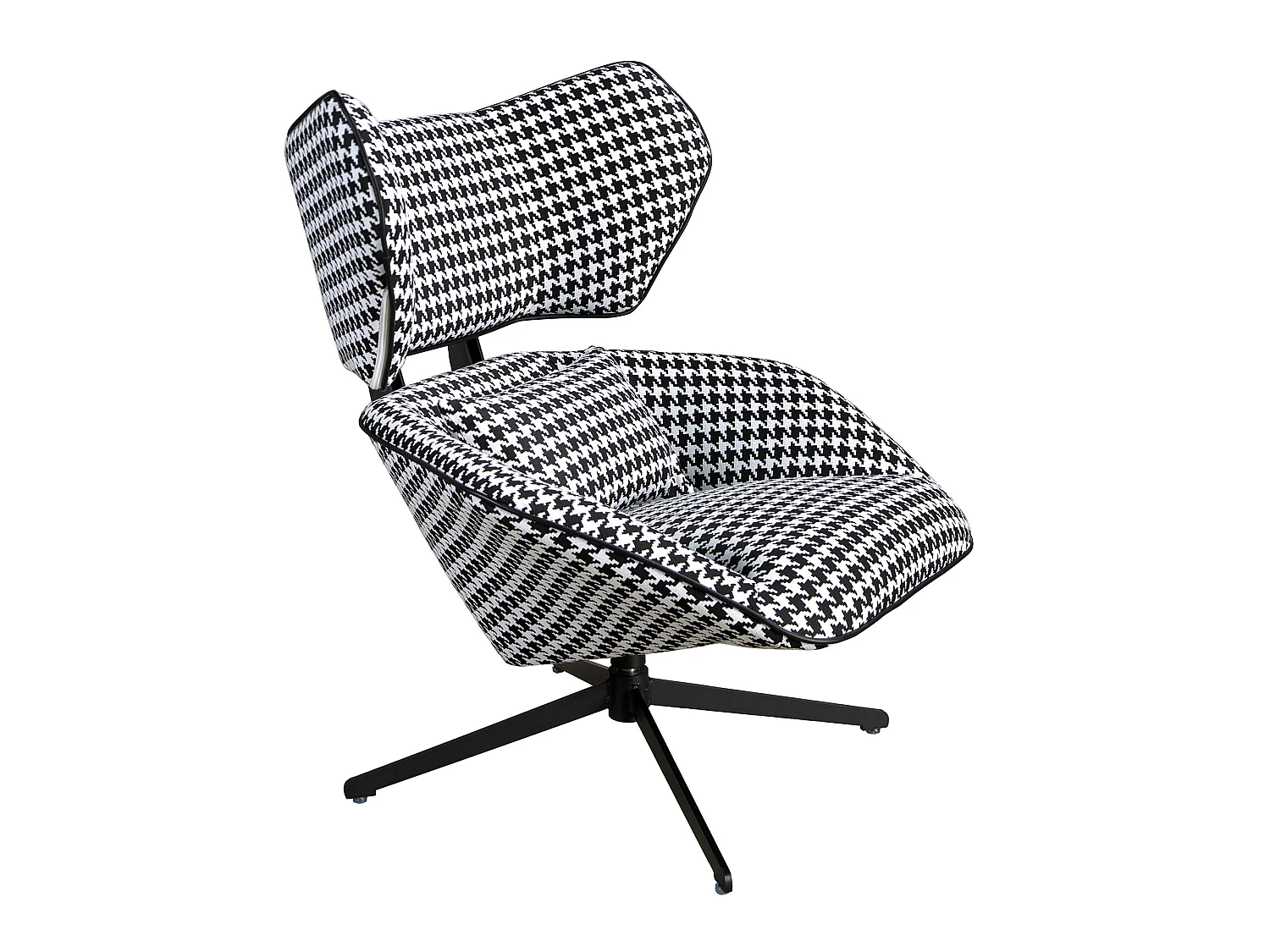 Poltrona girevole in tessuto bianco e nero 5142 ANGEL CERDA