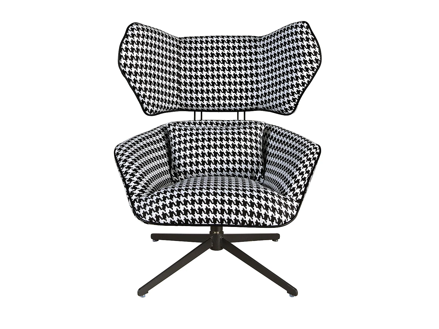 Poltrona girevole in tessuto bianco e nero 5142 ANGEL CERDA