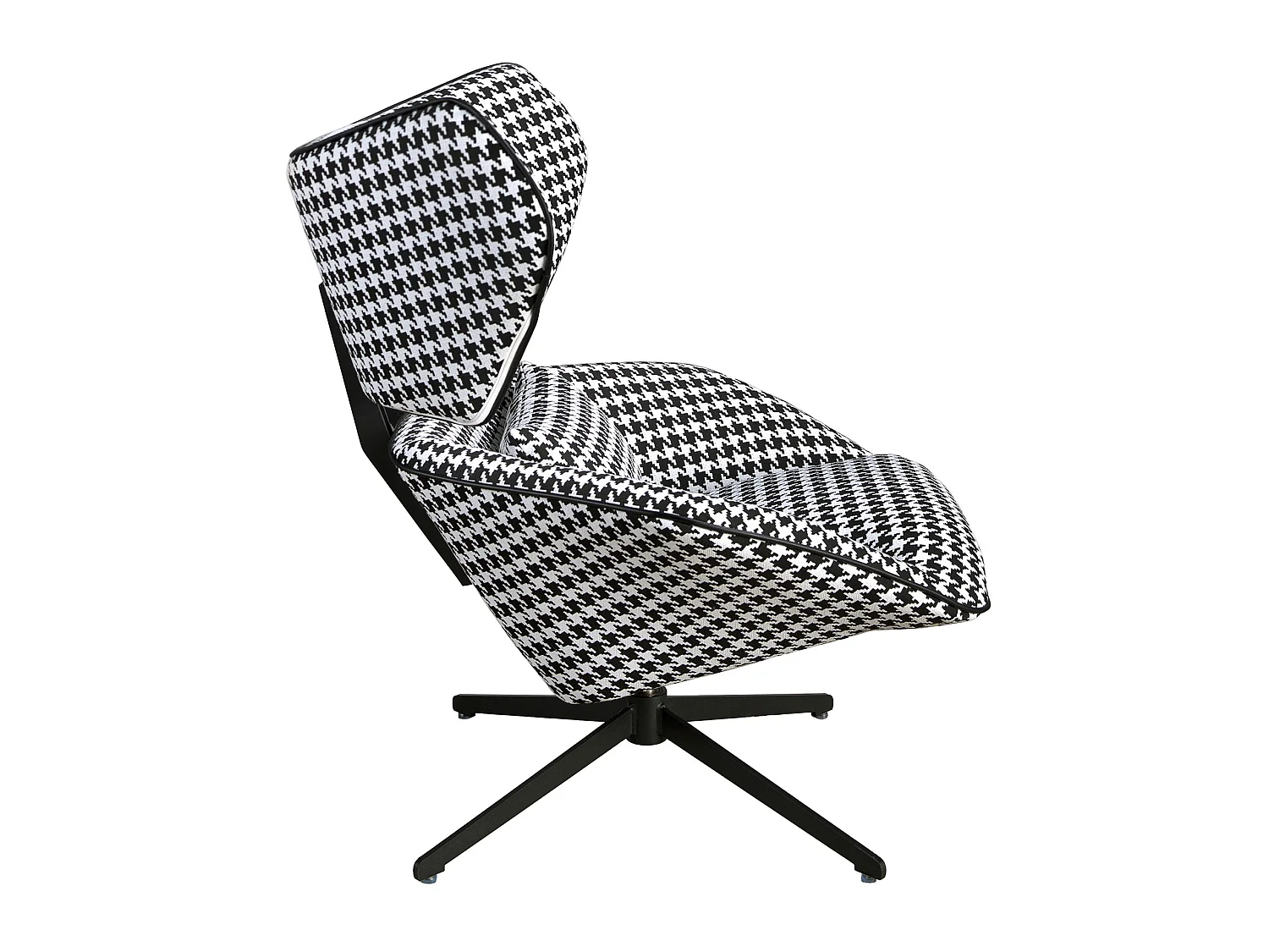 Poltrona girevole in tessuto bianco e nero 5142 ANGEL CERDA