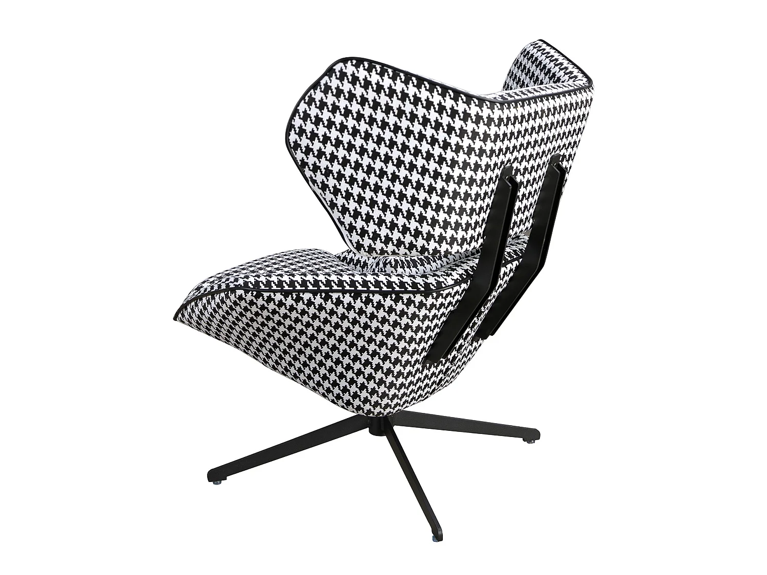 Fauteuil pivotant en tissu noir et blanc 5142 ANGEL CERDA