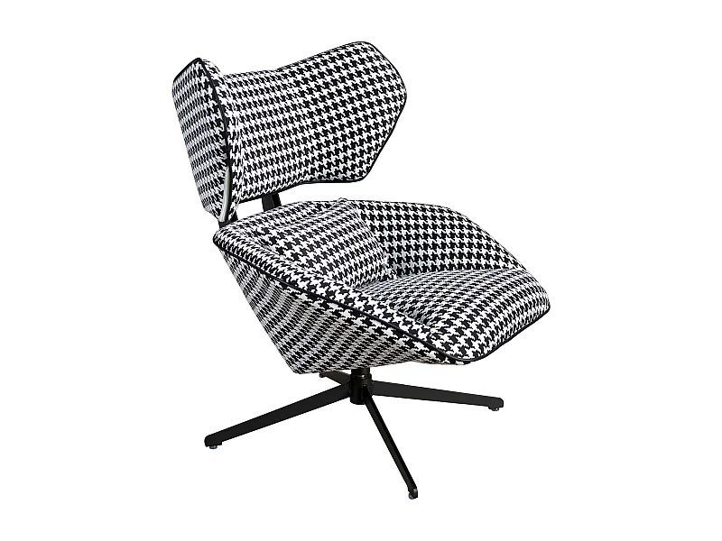 Fauteuil pivotant en tissu noir et blanc 5142 ANGEL CERDA