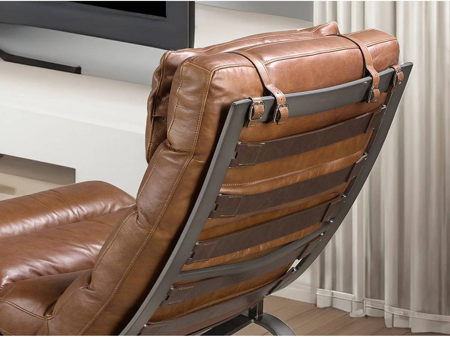 Fauteuil en cuir brun foncé 5161 ANGEL CERDA