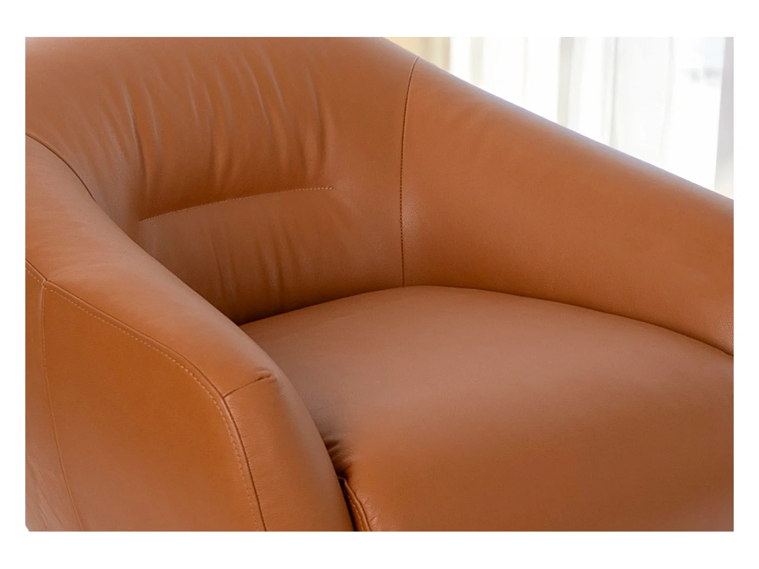 Drehsessel aus braunem Leder 5183 ANGEL CERDA