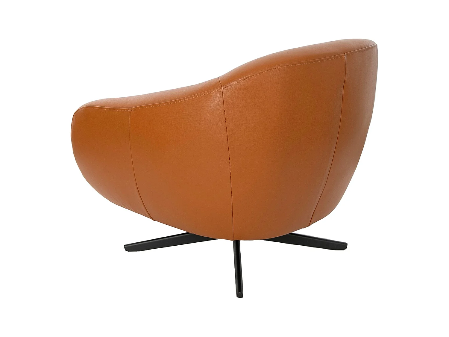 Drehsessel aus braunem Leder 5183 ANGEL CERDA