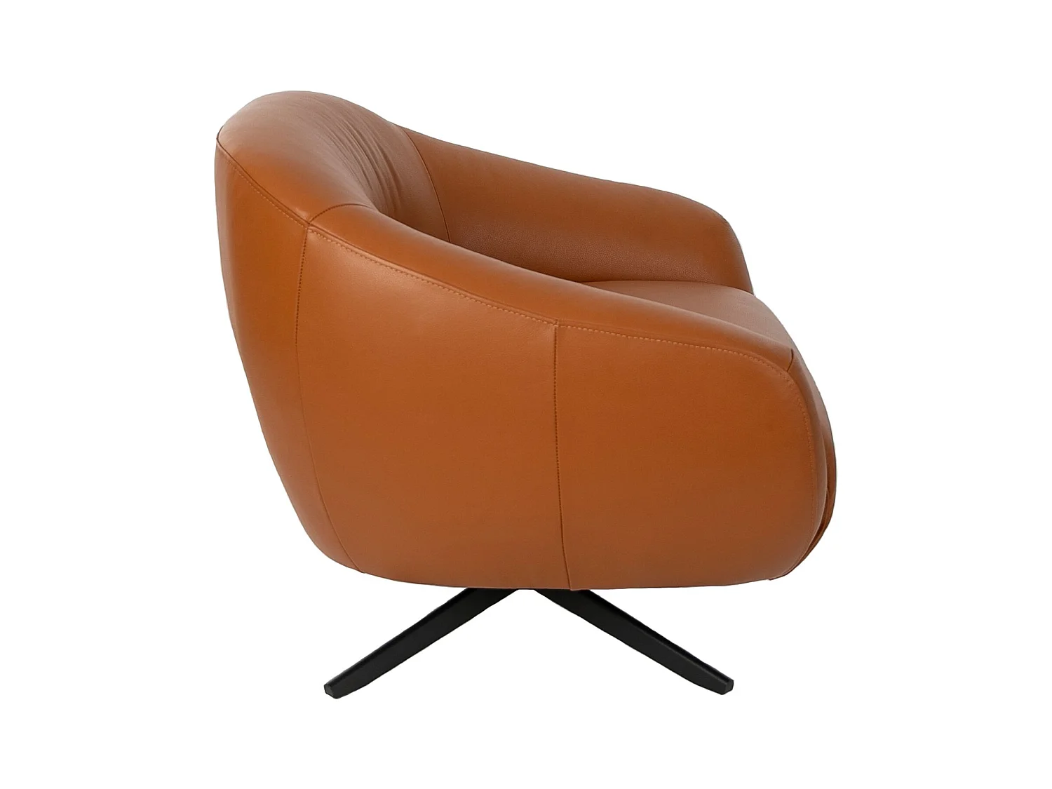 Drehsessel aus braunem Leder 5183 ANGEL CERDA