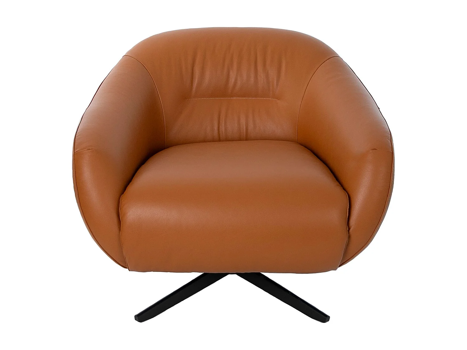 Drehsessel aus braunem Leder 5183 ANGEL CERDA