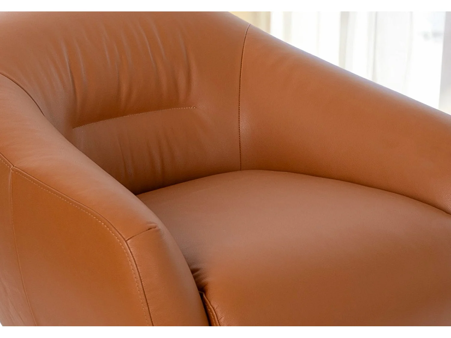 Drehsessel aus braunem Leder 5183 ANGEL CERDA