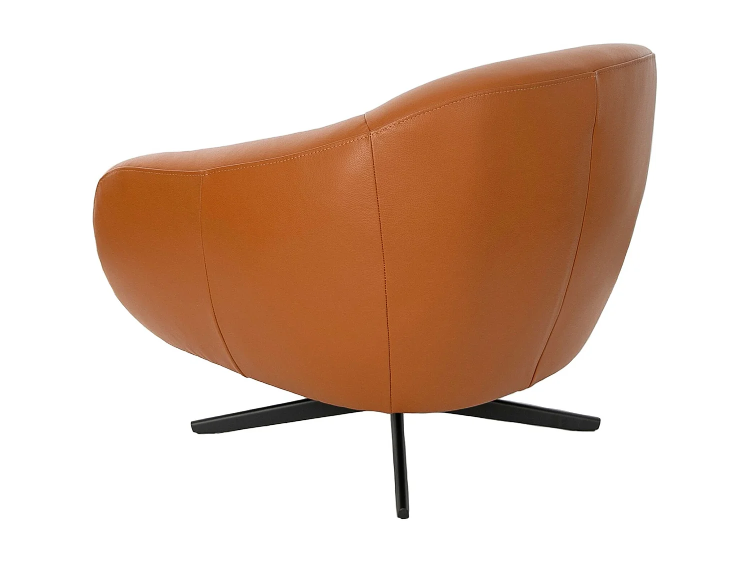 Drehsessel aus braunem Leder 5183 ANGEL CERDA