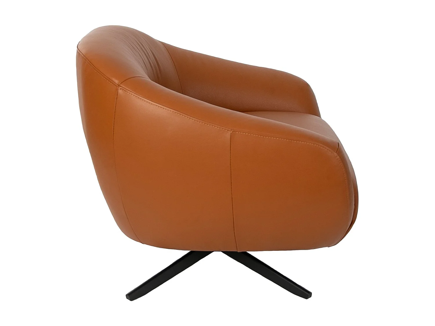 Drehsessel aus braunem Leder 5183 ANGEL CERDA