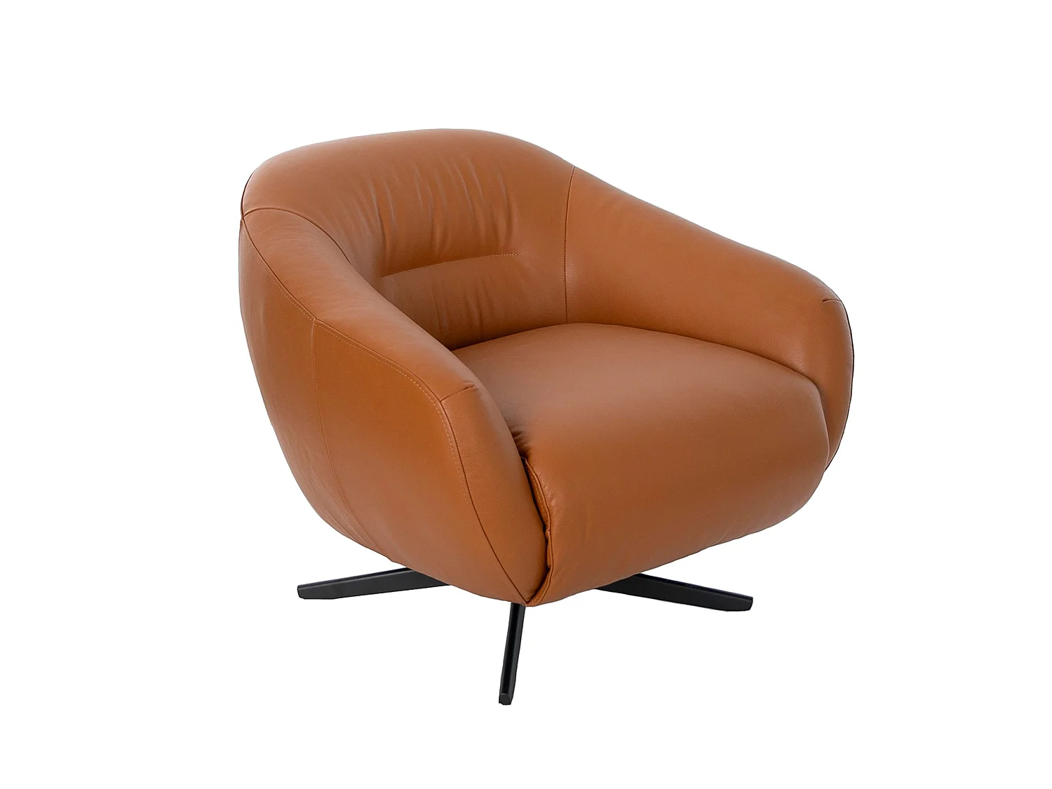 Fauteuil pivotant en cuir brun 5183 ANGEL CERDA