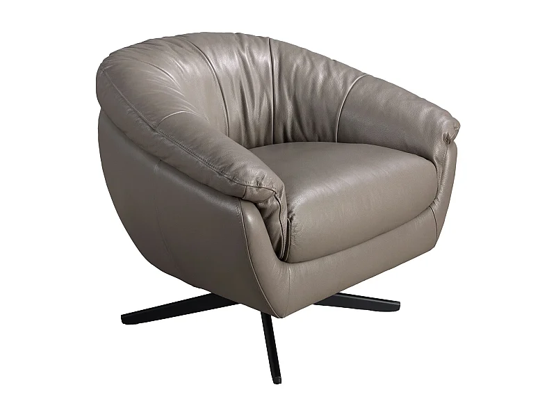Poltrona girevole in pelle grigia 5138 ANGEL CERDA