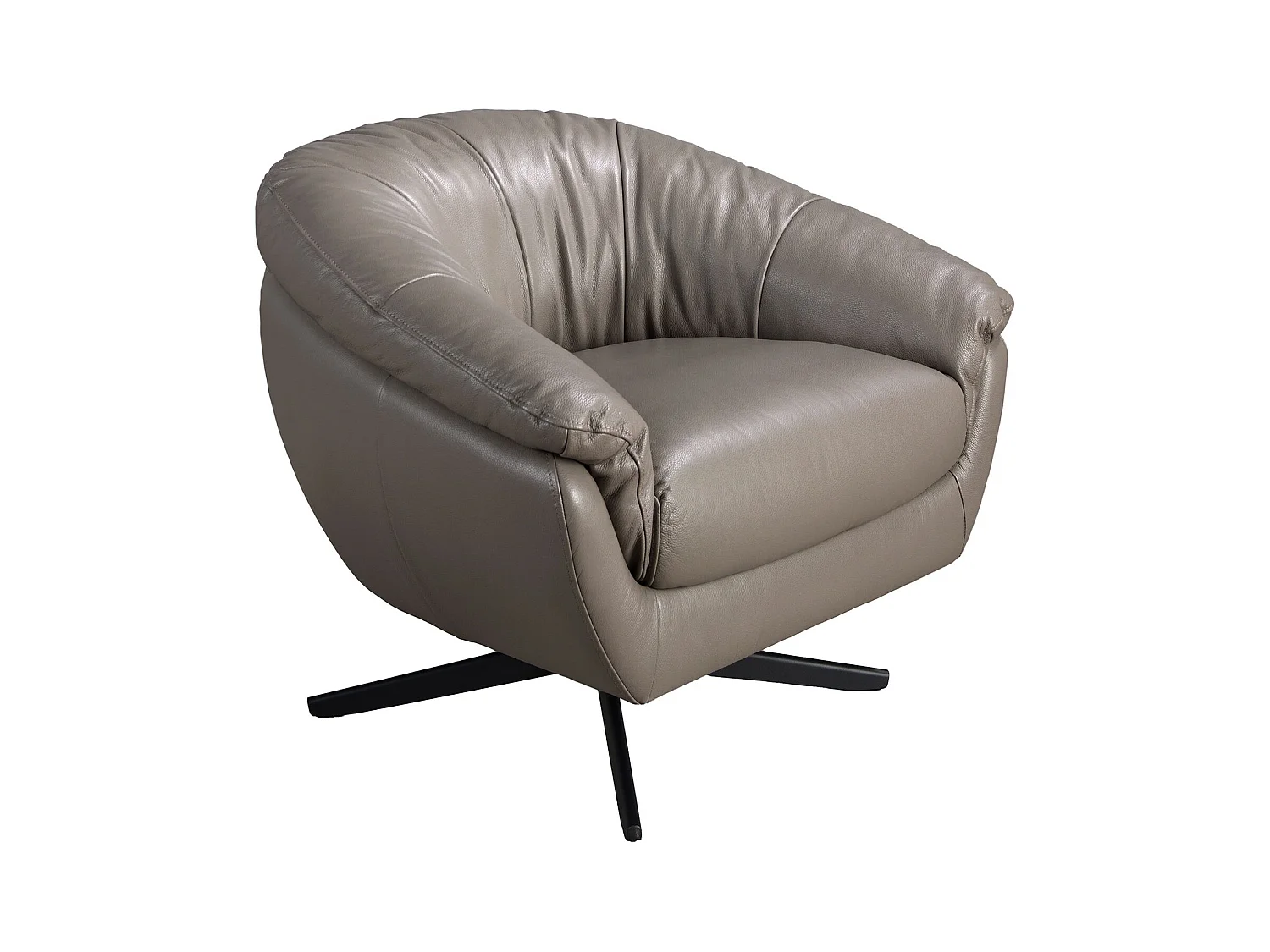 Grauer Leder-Drehsessel 5138 ANGEL CERDA