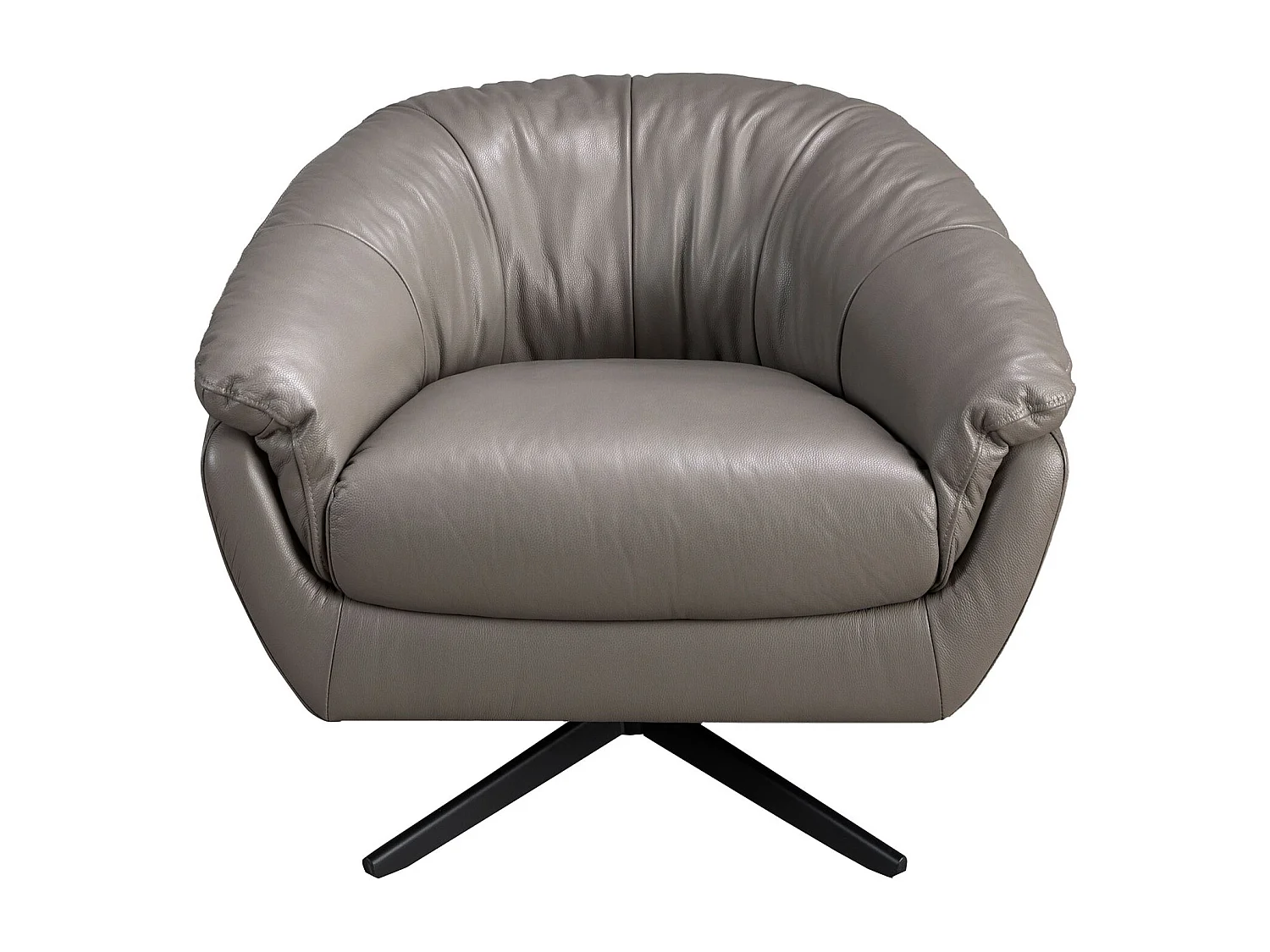 Fauteuil pivotant en cuir gris 5138 ANGEL CERDA