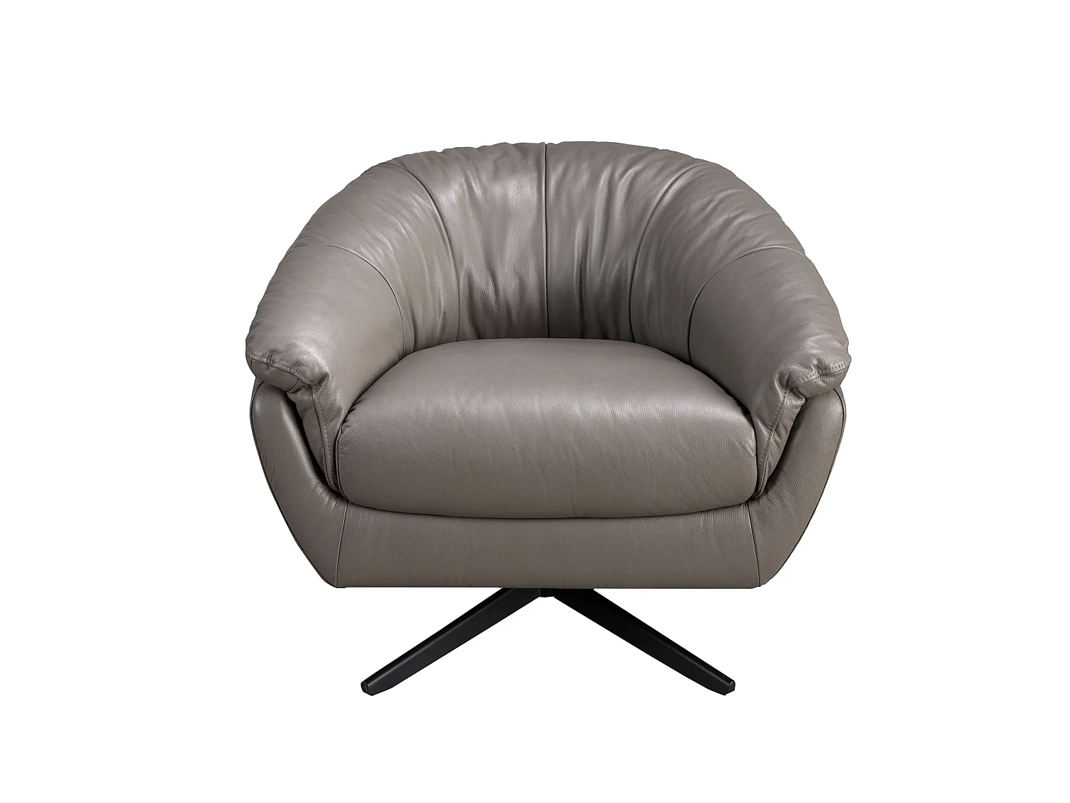 Grauer Leder-Drehsessel 5138 ANGEL CERDA