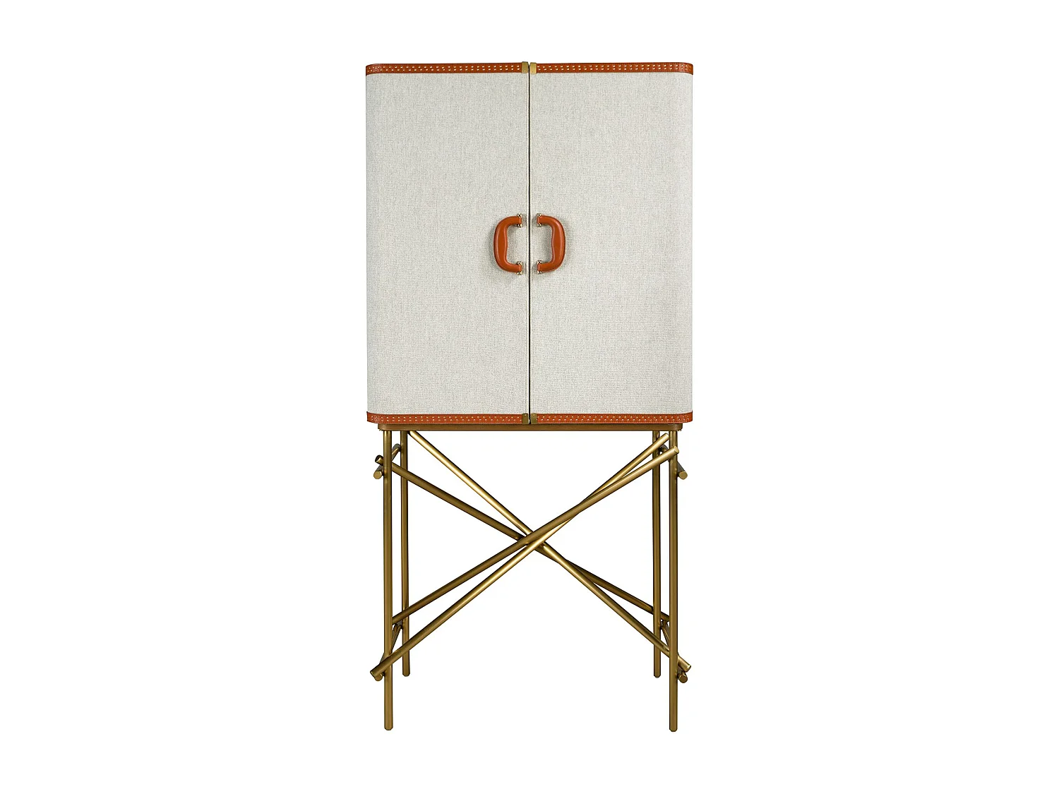 Wysoki kredens, tkanina, orzech i złota polerowana stal 3272 ANGEL CERDA