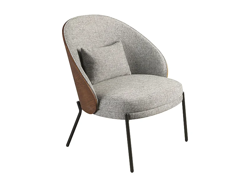 Fauteuil en tissu gris et noyer 5184 ANGEL CERDA