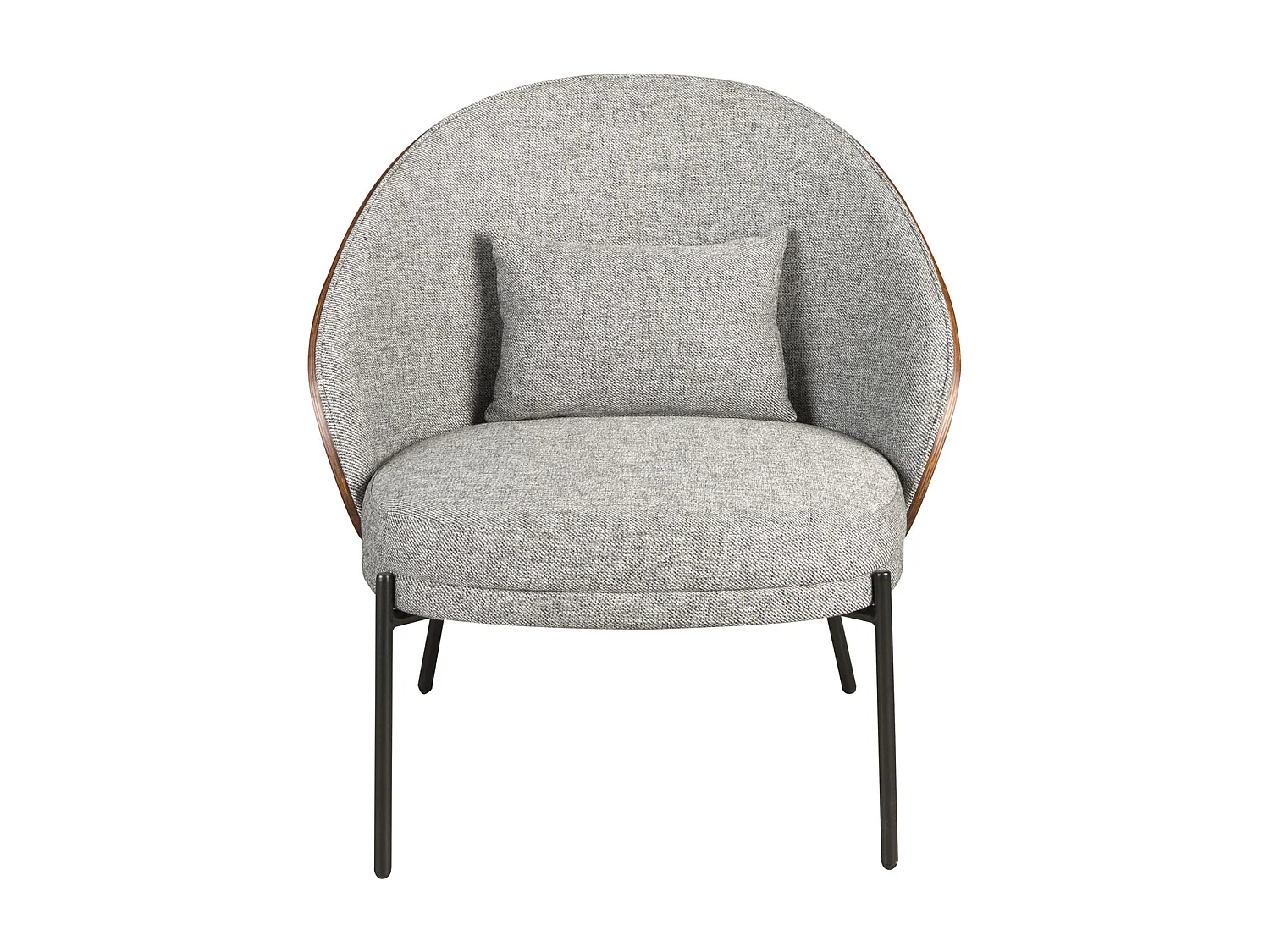 Fauteuil en tissu gris et noyer 5184 ANGEL CERDA