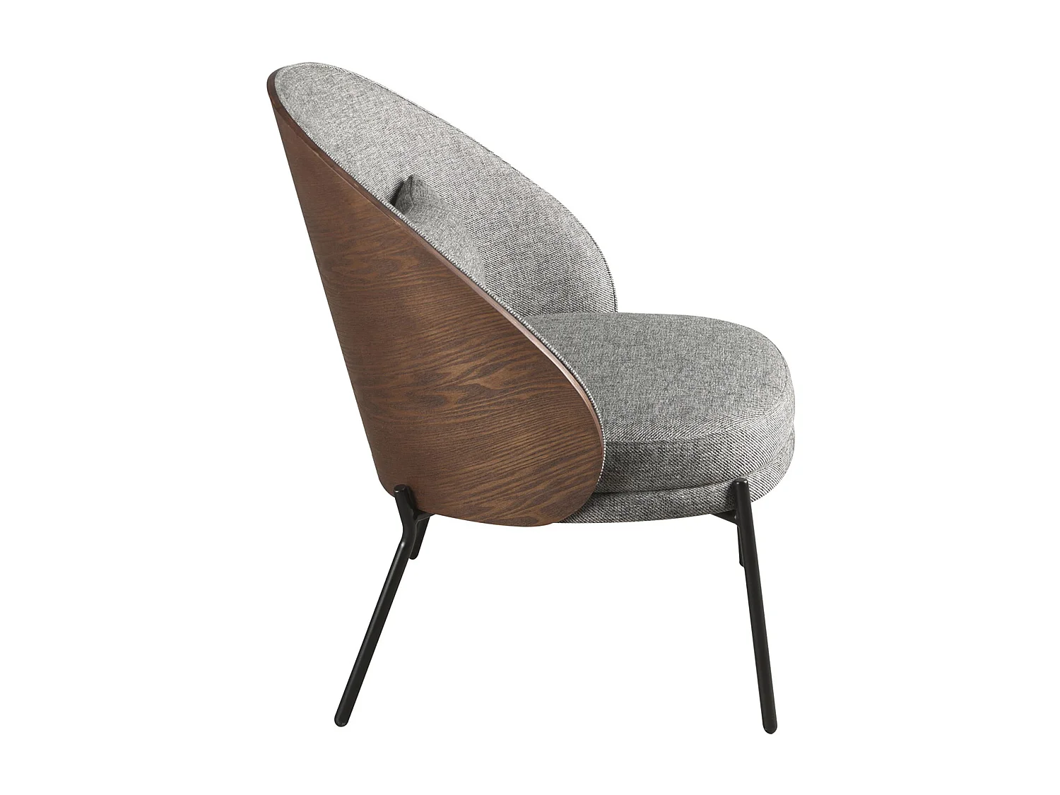 Fauteuil en tissu gris et noyer 5184 ANGEL CERDA