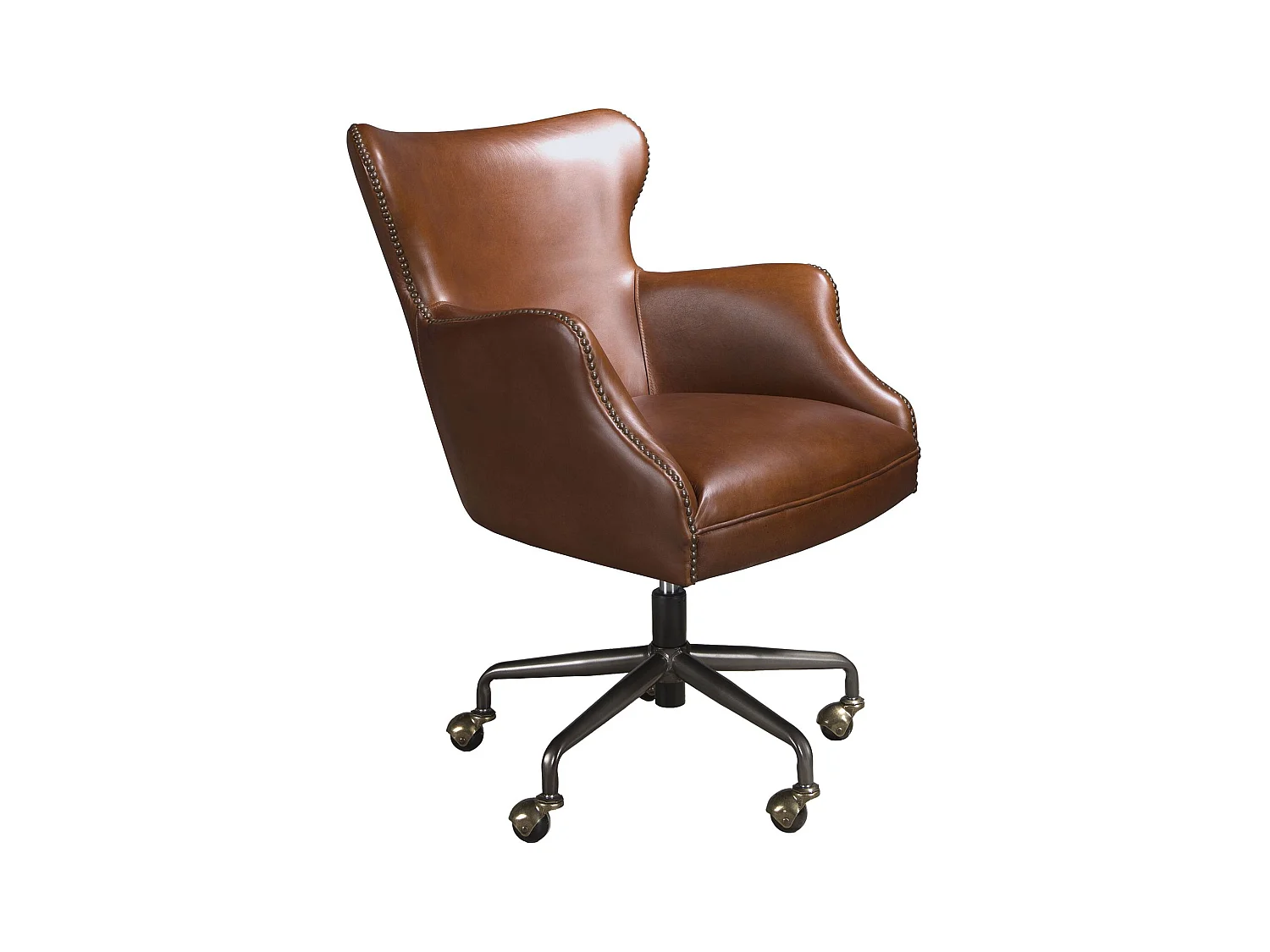 Fauteuil de bureau pivotant cuir marron foncé 4166 ANGEL CERDA