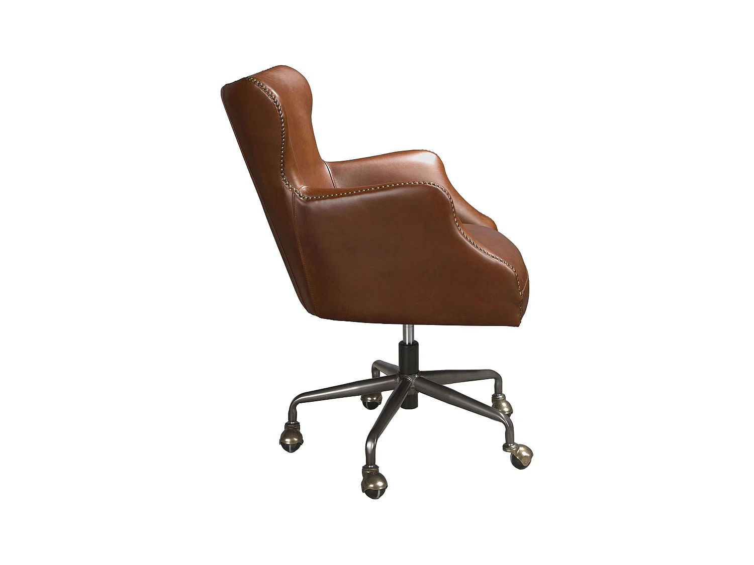 Fauteuil de bureau pivotant cuir marron foncé 4166 ANGEL CERDA