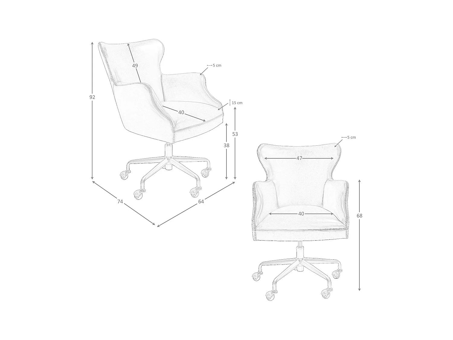 Fauteuil de bureau pivotant cuir marron foncé 4166 ANGEL CERDA