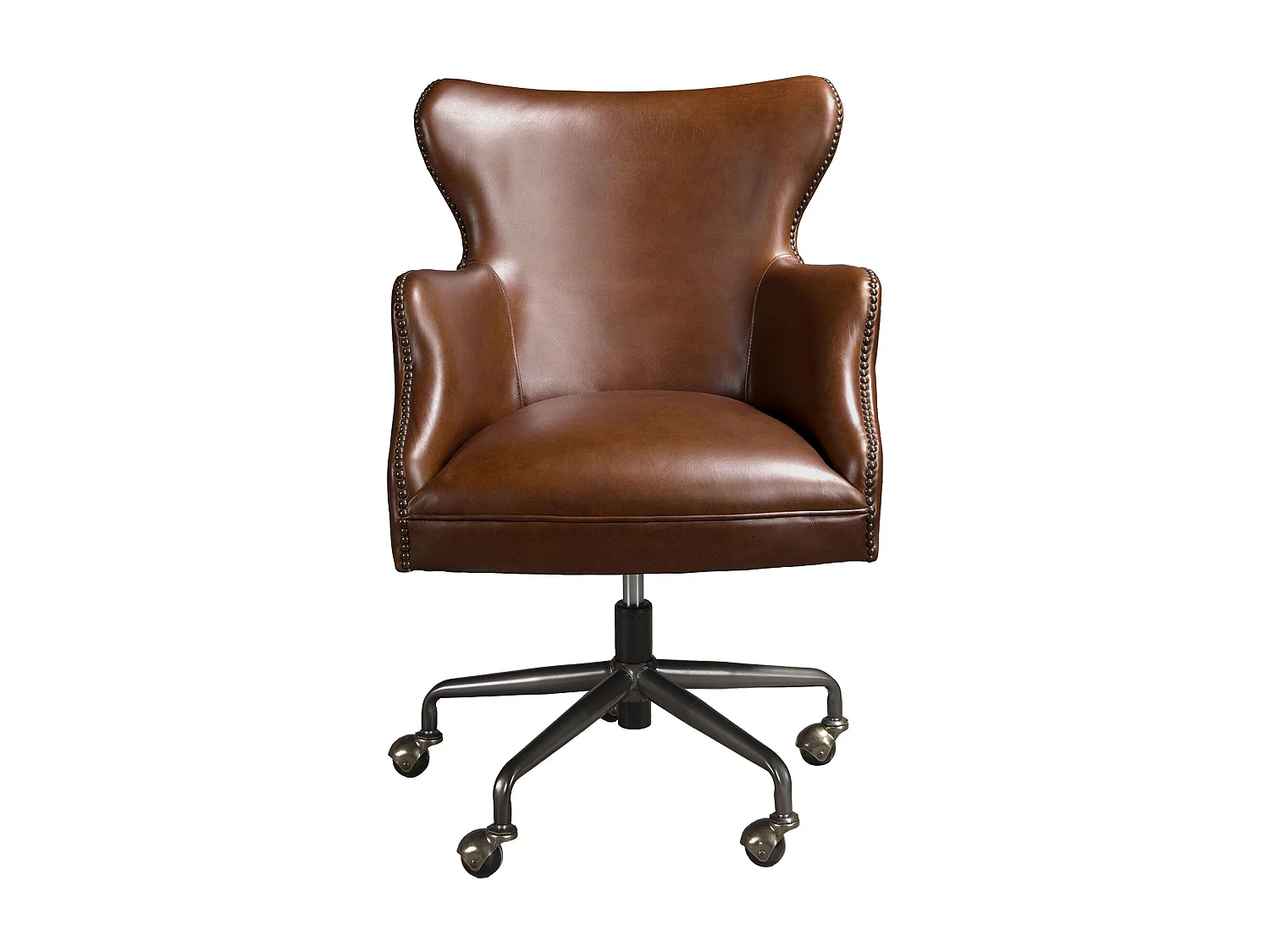 Fauteuil de bureau pivotant cuir marron foncé 4166 ANGEL CERDA
