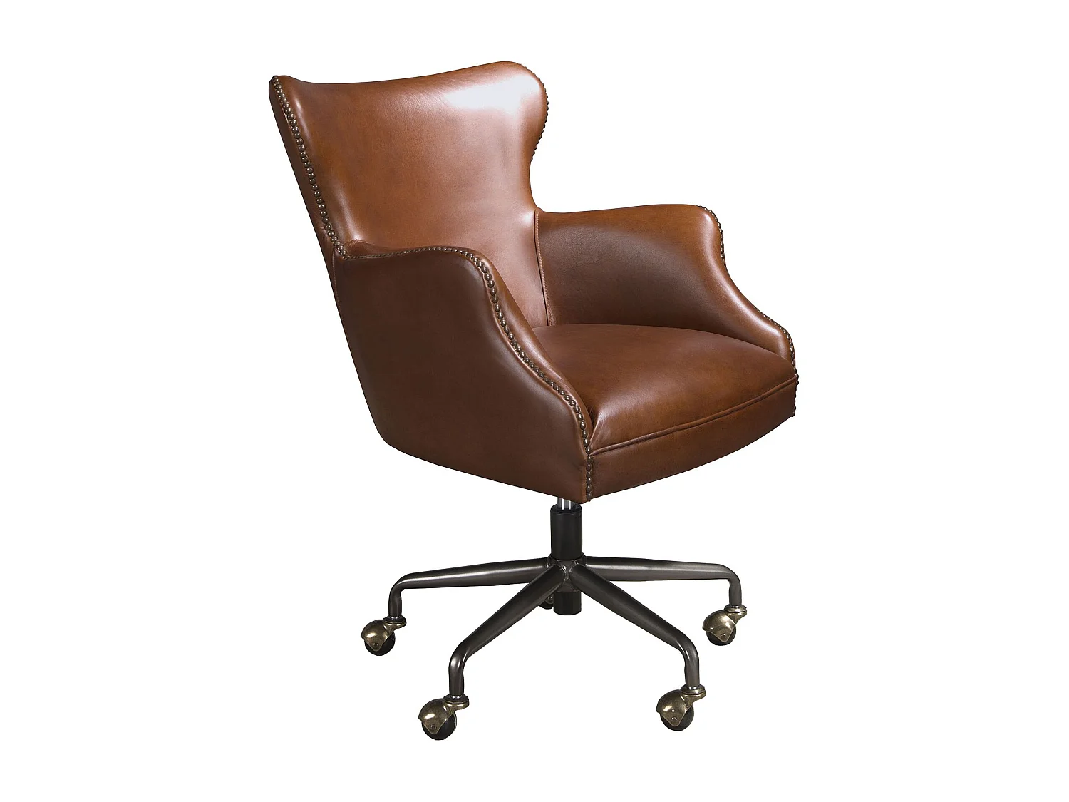 Fauteuil de bureau pivotant cuir marron foncé 4166 ANGEL CERDA