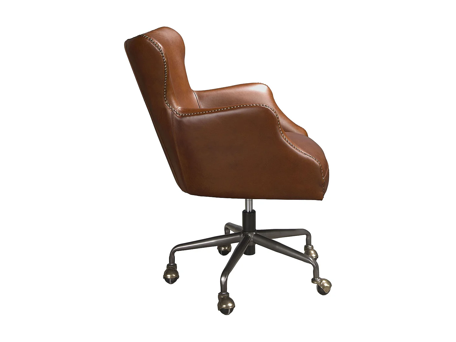 Fauteuil de bureau pivotant cuir marron foncé 4166 ANGEL CERDA