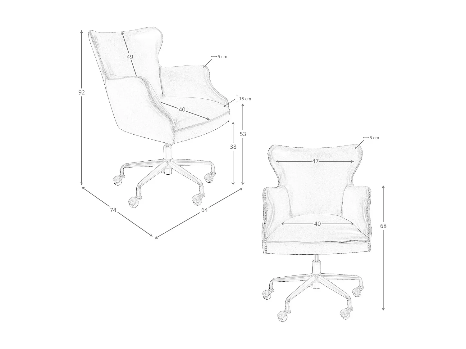 Fauteuil de bureau pivotant cuir marron foncé 4166 ANGEL CERDA