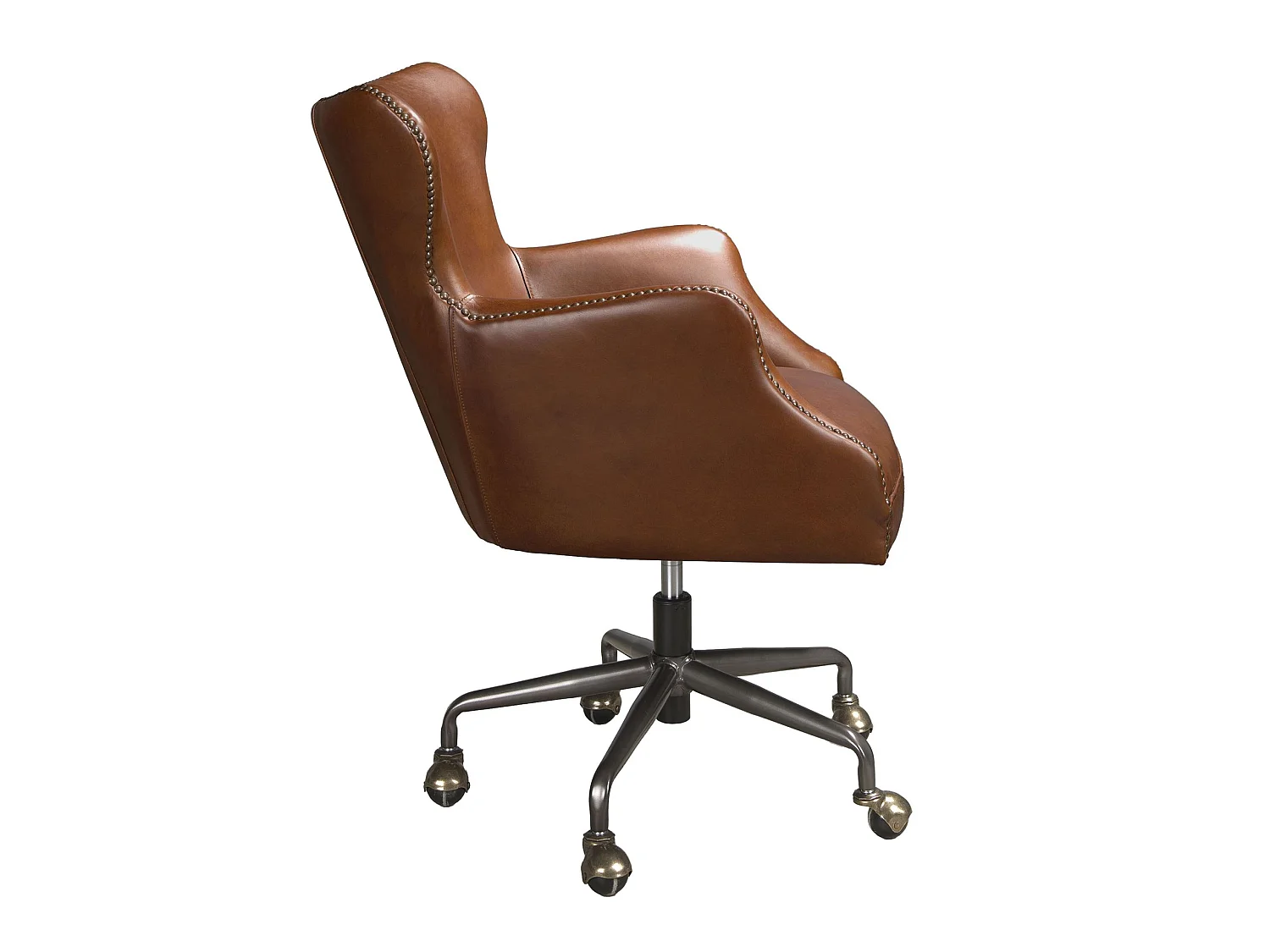 Fauteuil de bureau pivotant cuir marron foncé