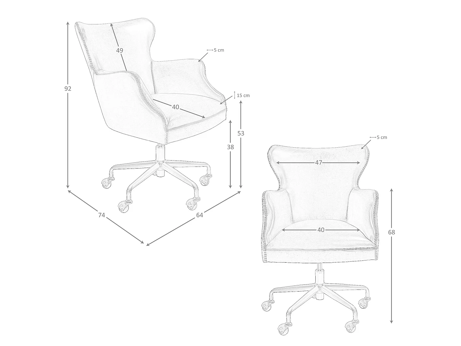 Fauteuil de bureau pivotant cuir marron foncé
