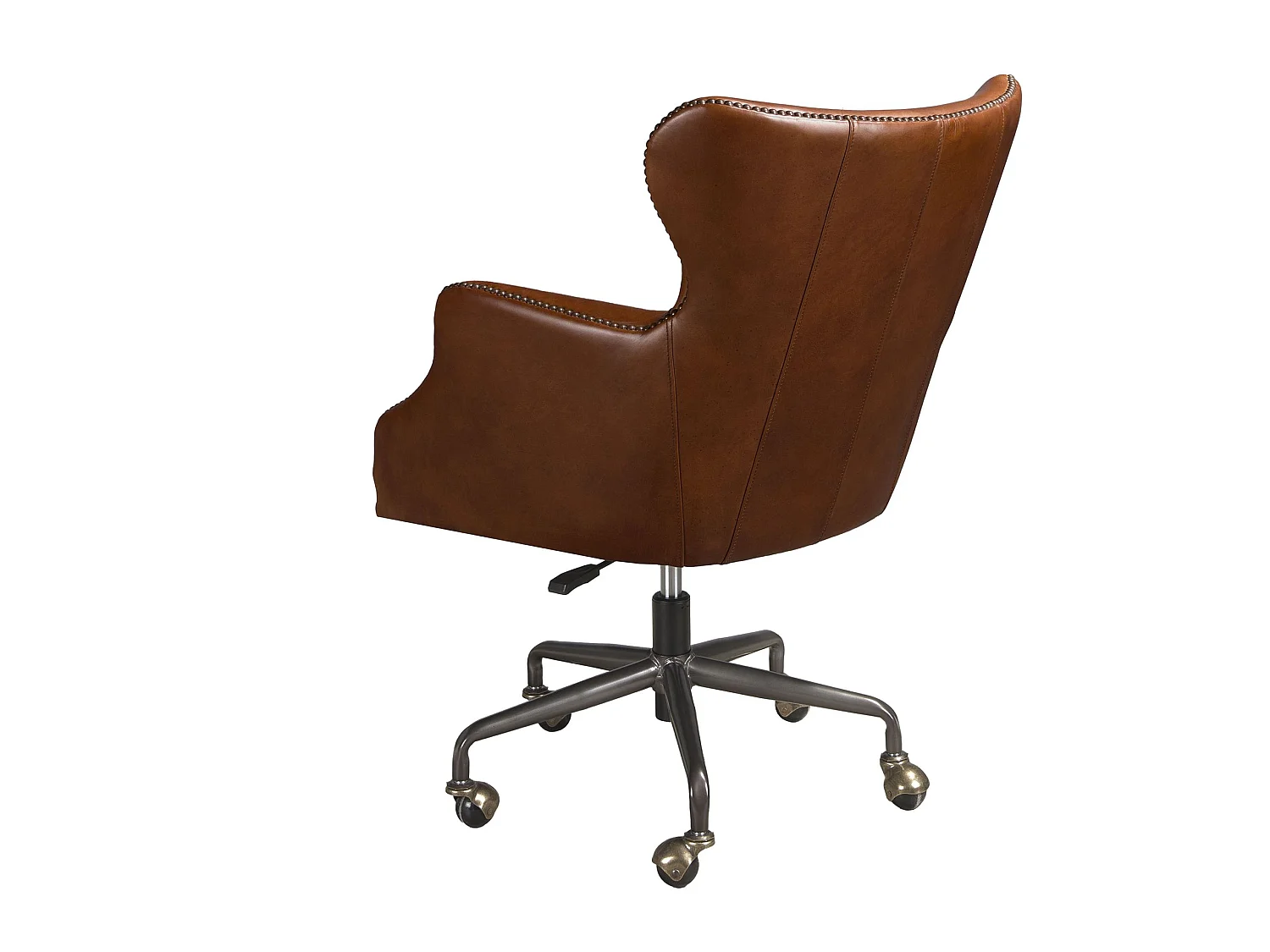 Fauteuil de bureau pivotant cuir marron foncé 4166 ANGEL CERDA
