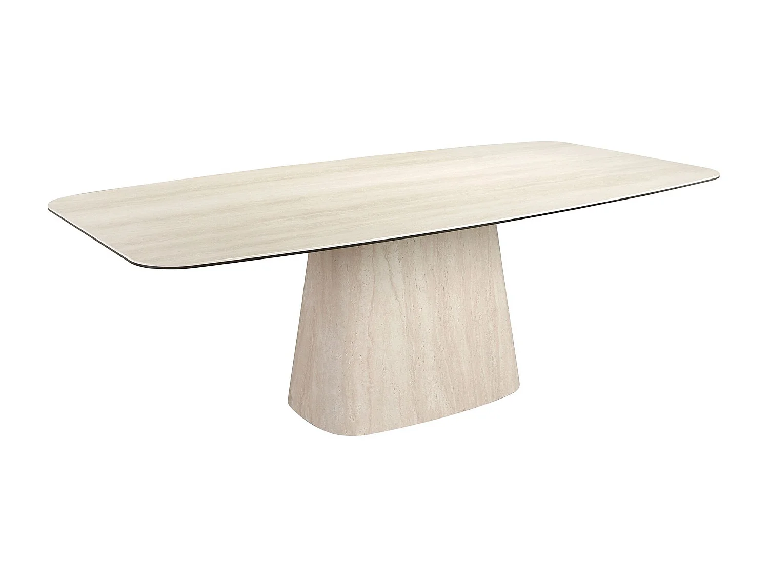 Mesa de jantar oval de barril em mármore porcelânico 1171 ANGEL CERDA