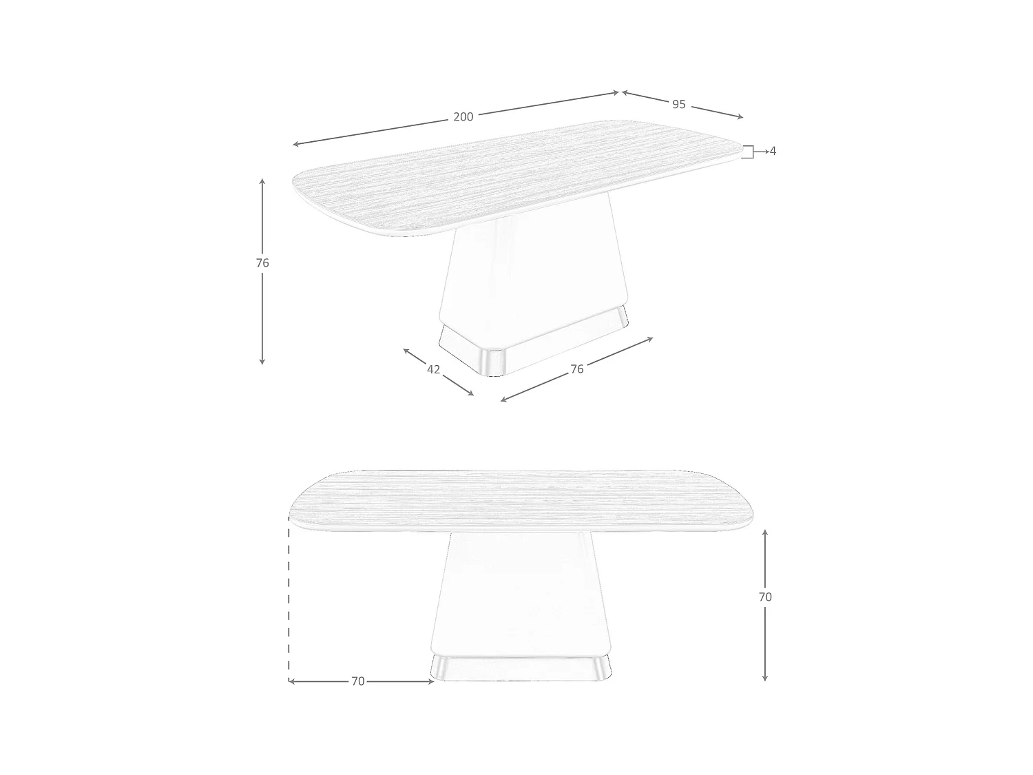 Table de salle à manger rectangulaire en noyer et bois beige 1166 ANGEL CERDA