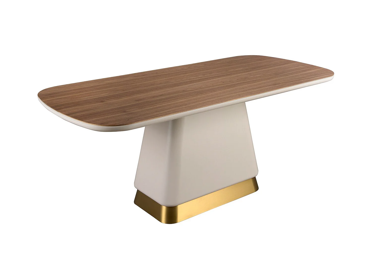 Rechthoekige eettafel in walnoot en beige hout 1166 ANGEL CERDA