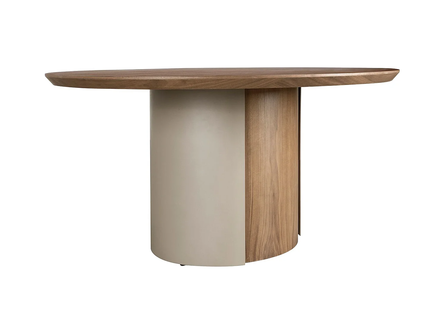 Runder Esstisch Nussbaum und Stahl metallic sand 1163 ANGEL CERDA