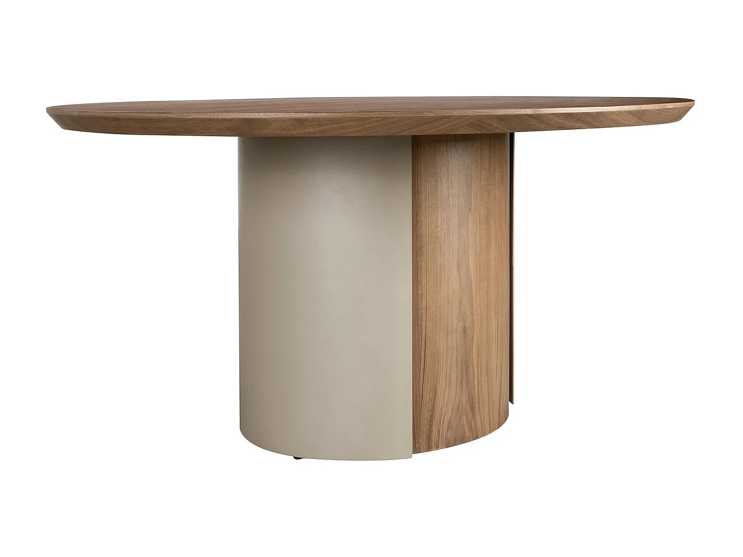 Runder Esstisch Nussbaum und Stahl metallic sand 1163 ANGEL CERDA