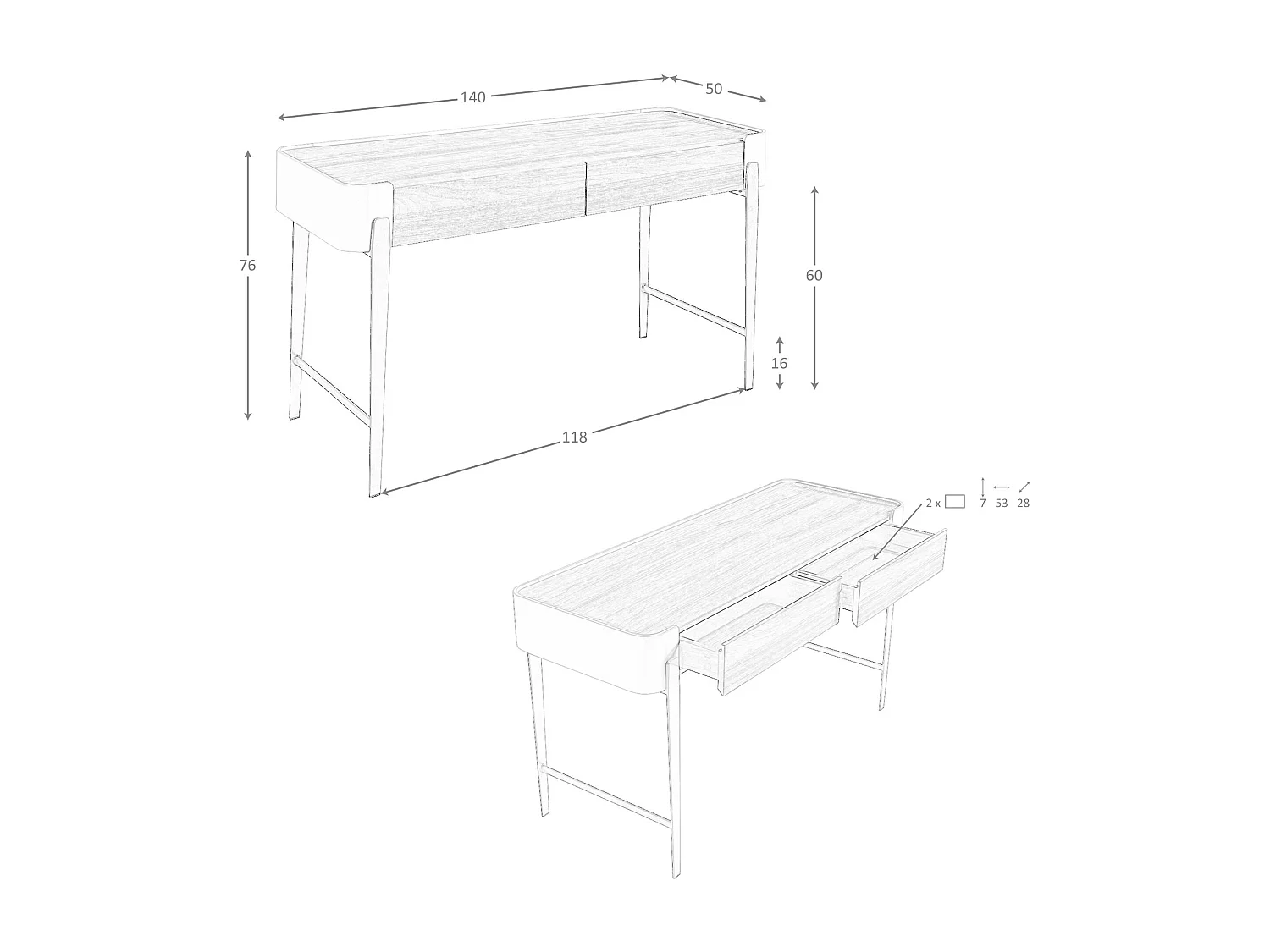 Scrivania in noce, beige e acciaio lucido dorato