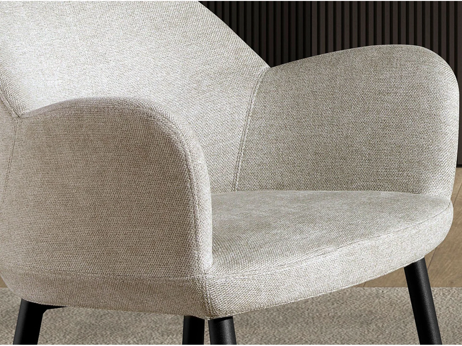Hocker aus hellgrauem Stoff 4174 ANGEL CERDA