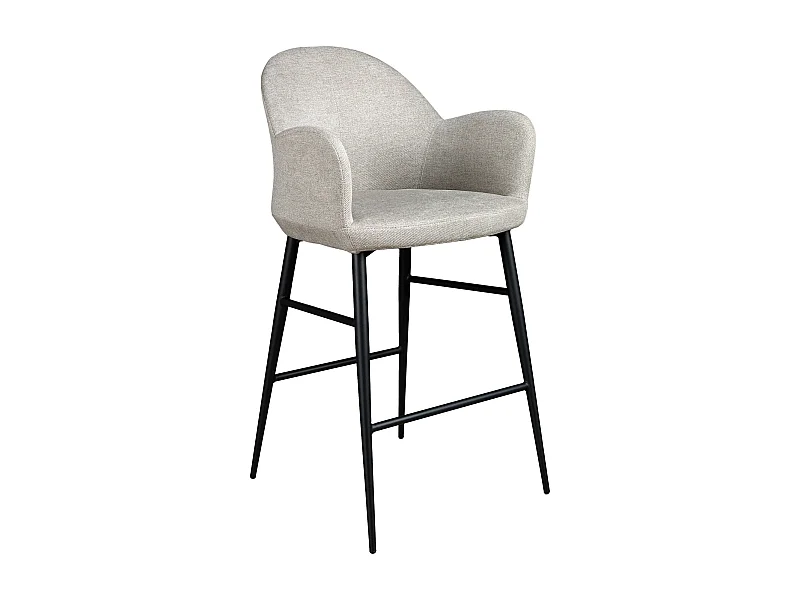 Sgabello in tessuto grigio chiaro