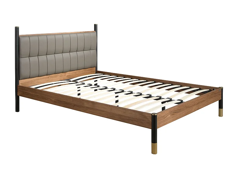 Bett aus dunkelgrauem Kunstleder 7169 ANGEL CERDA