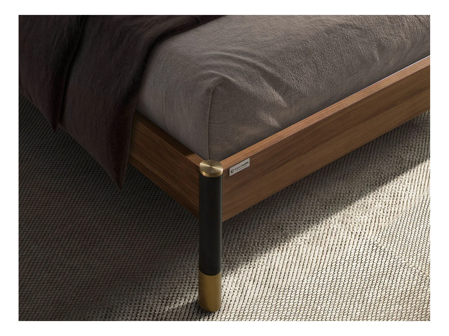 Bett aus dunkelgrauem Kunstleder 7169 ANGEL CERDA