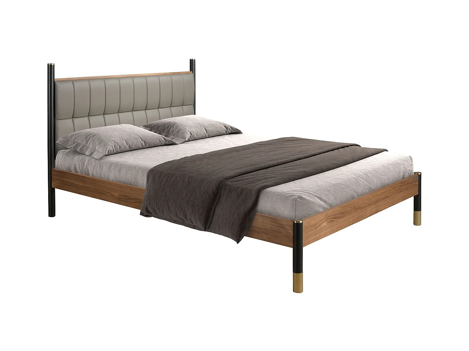 Bett aus dunkelgrauem Kunstleder 7169 ANGEL CERDA