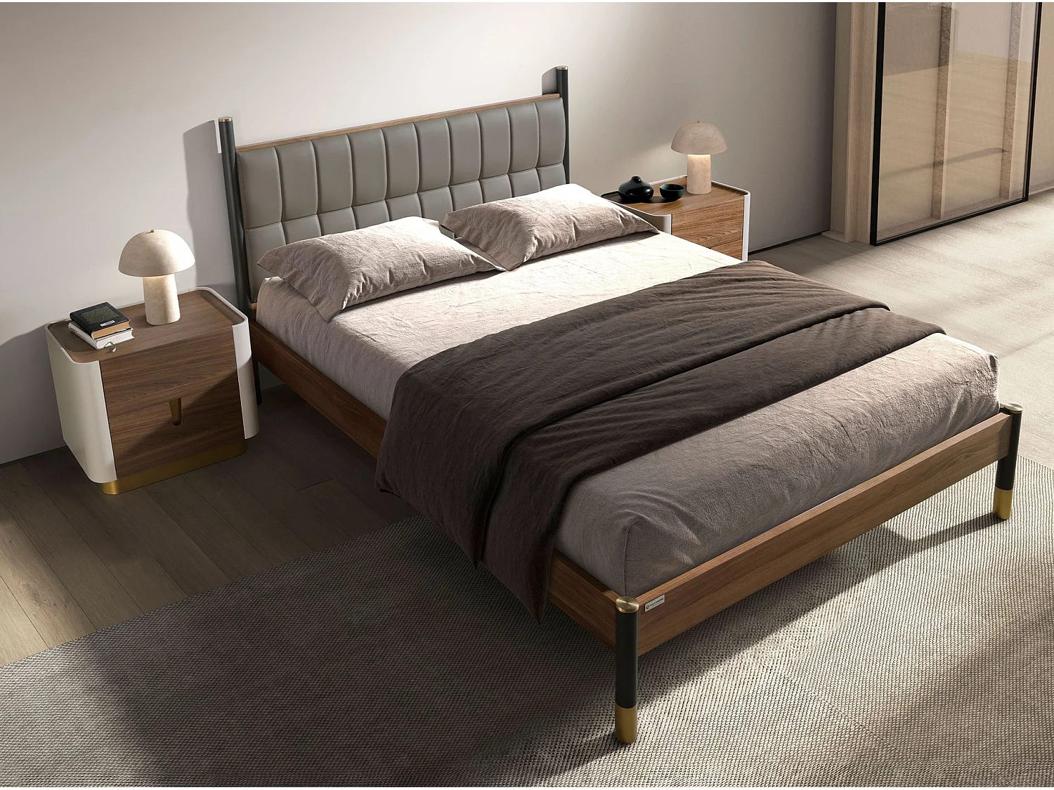 Lit en simili-cuir gris foncé 7169 ANGEL CERDA