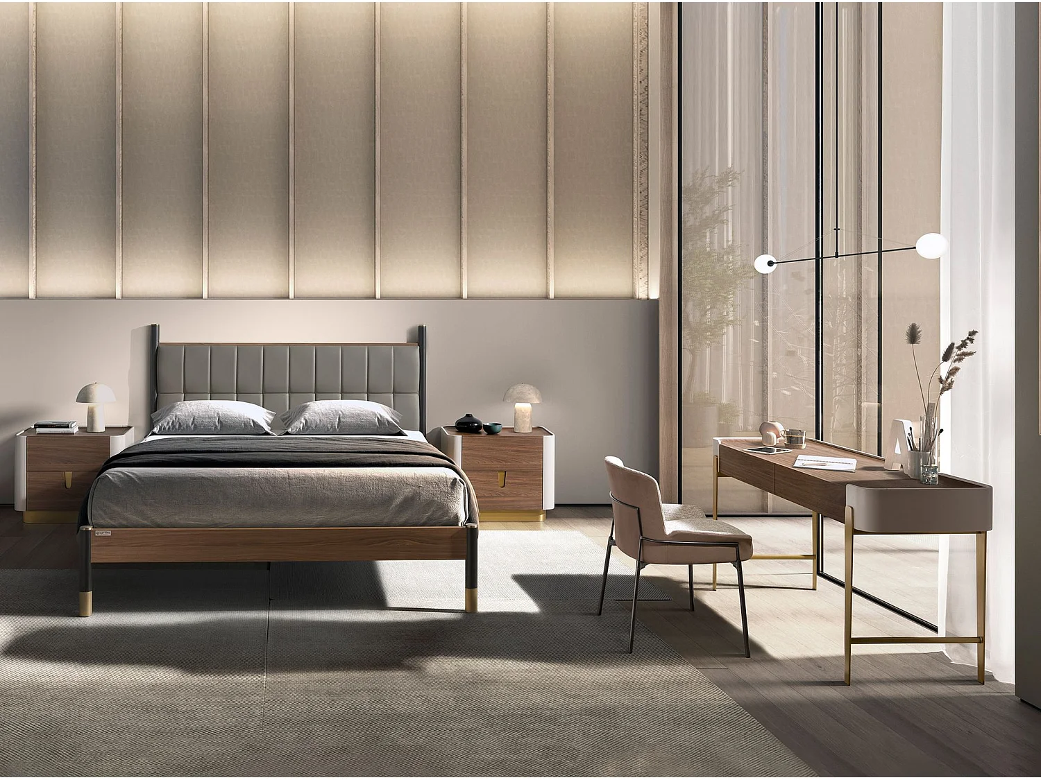 Lit en simili-cuir gris foncé 7169 ANGEL CERDA