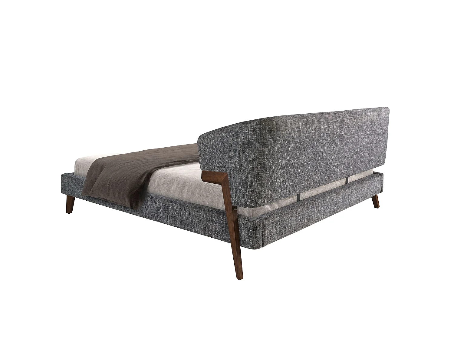 Bett aus dunkelgrauem Kunstleder 7169 ANGEL CERDA