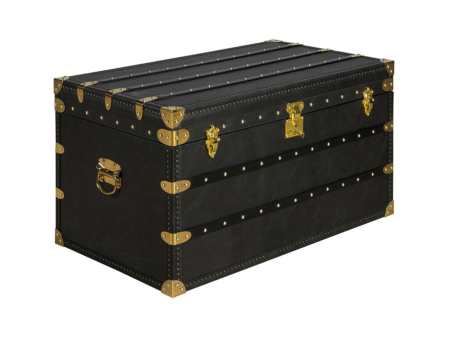 Schwarzer Lederkoffer